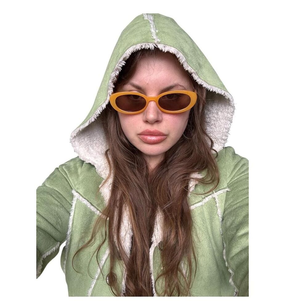 Unbranded Women's Green and White Hoodie